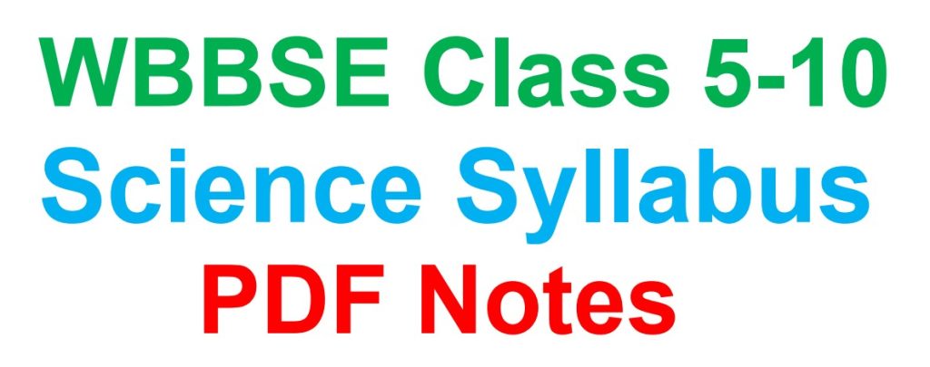 WBBSE Class 5-10 Science Syllabus PDF Notes