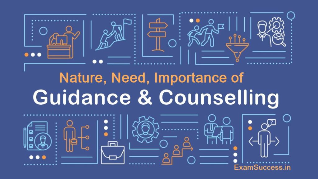 Nature of Guidance and Counselling, Need of Guidance and Counselling, Importance of Guidance and Counselling, Guidance and Counselling in Education