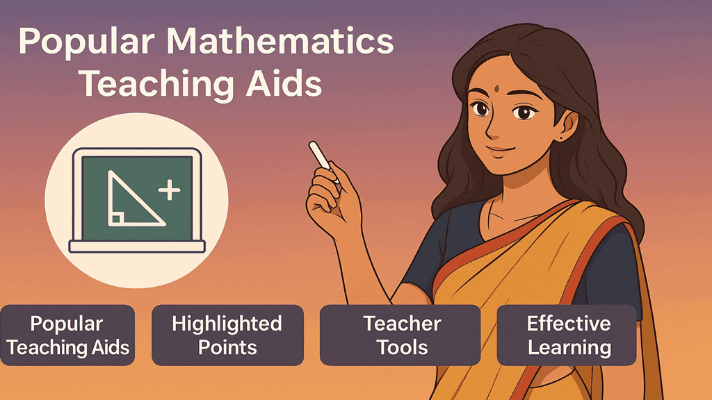 Popular Mathematics Teaching Aids with Ghibli-style Indian Teacher