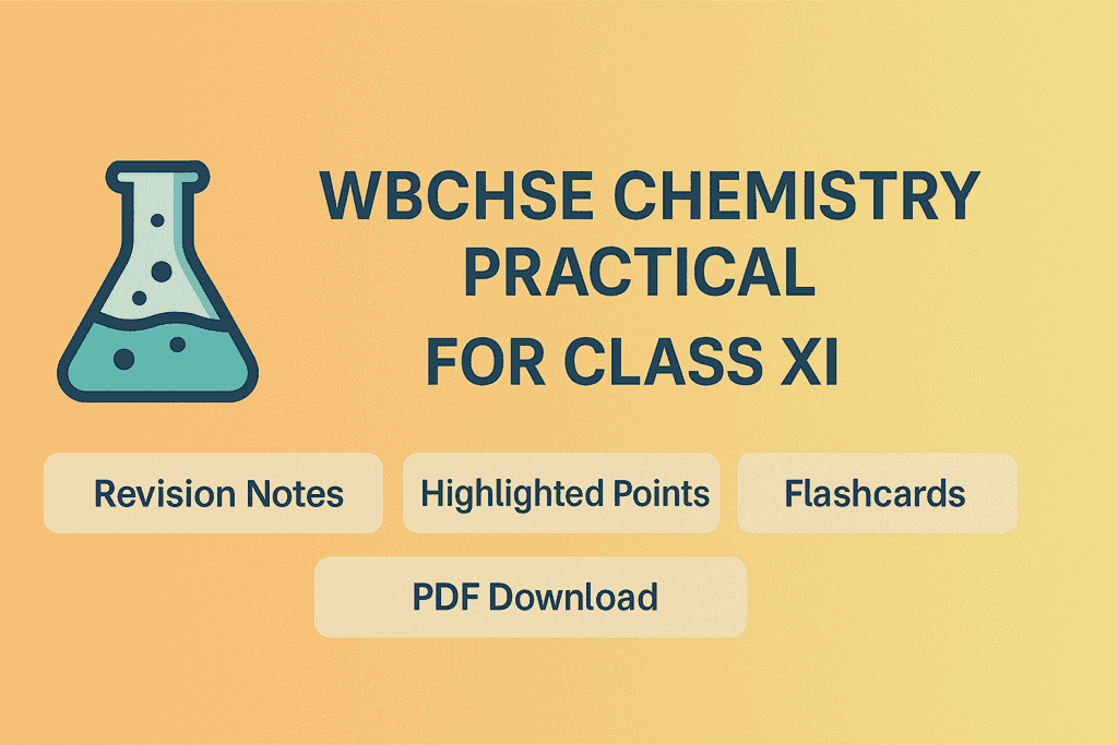 WBCHSE Chemistry Practical for Class XI Featured Image with Practical Icon