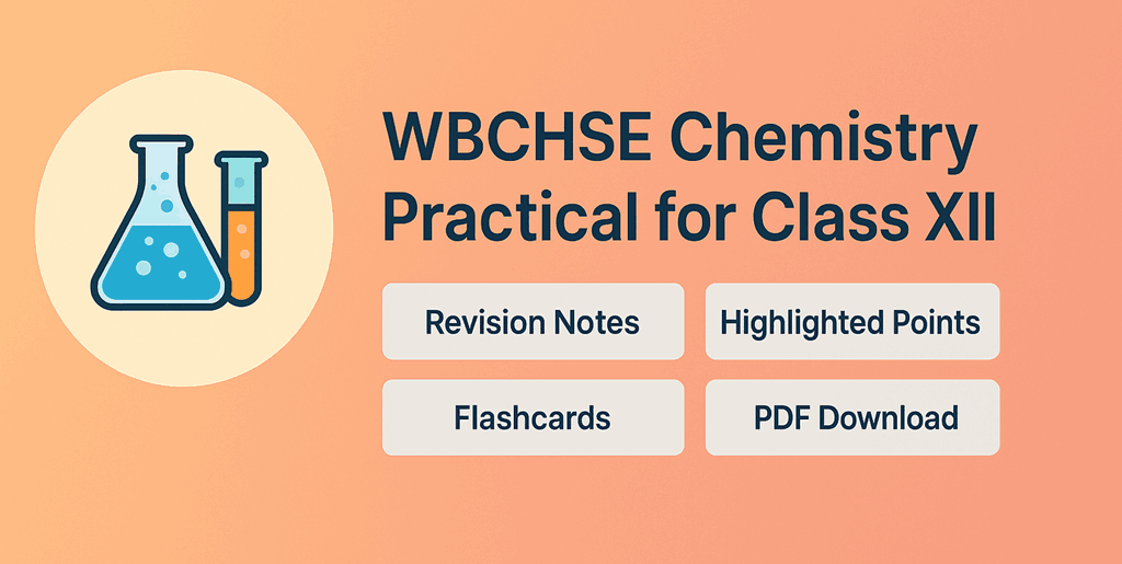 WBCHSE Chemistry Practical for Class XII Featured Image with Practical Icon