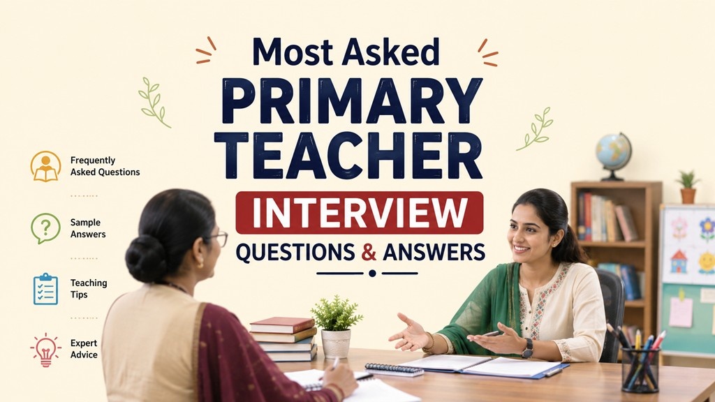 Most asked primary teacher interview questions and answers with expert tips, sample responses, and interview preparation for aspiring primary school teachers.