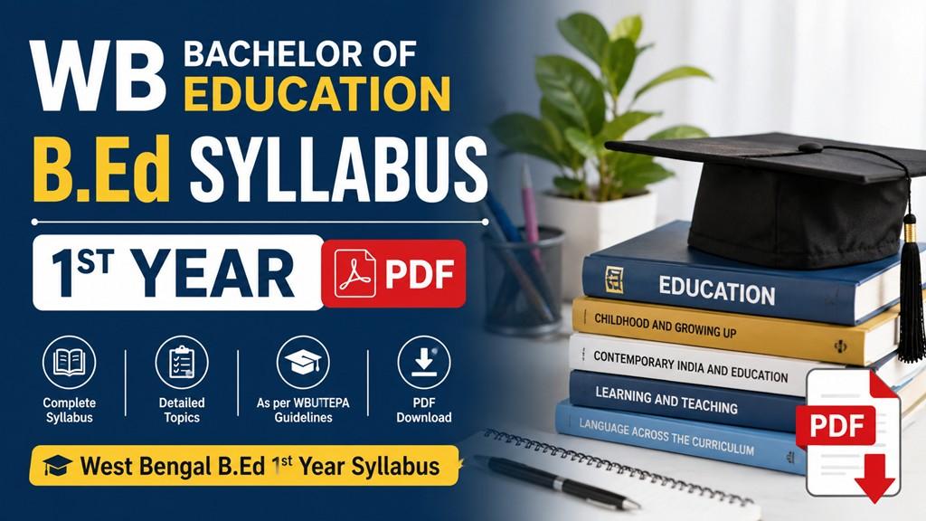 WB Bachelor of Education (B.Ed) Syllabus 1st Year PDF download for West Bengal students with complete syllabus and course details.