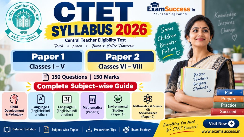 CTET Syllabus for Paper 1 and Paper 2 - Exam Success